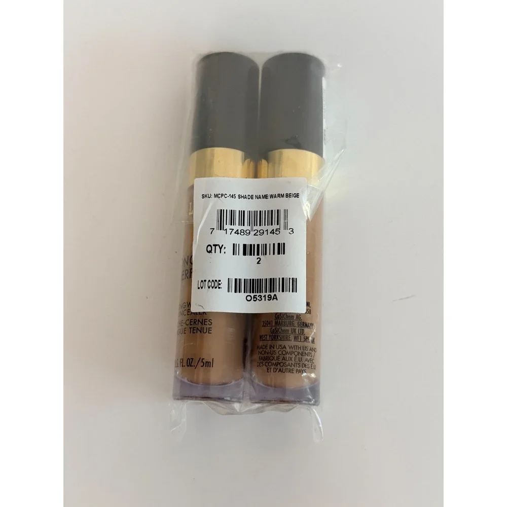 Milani Conceal + Perfect Concealer Unisex 2-Pack 145 Warm Beige Longwear NWT